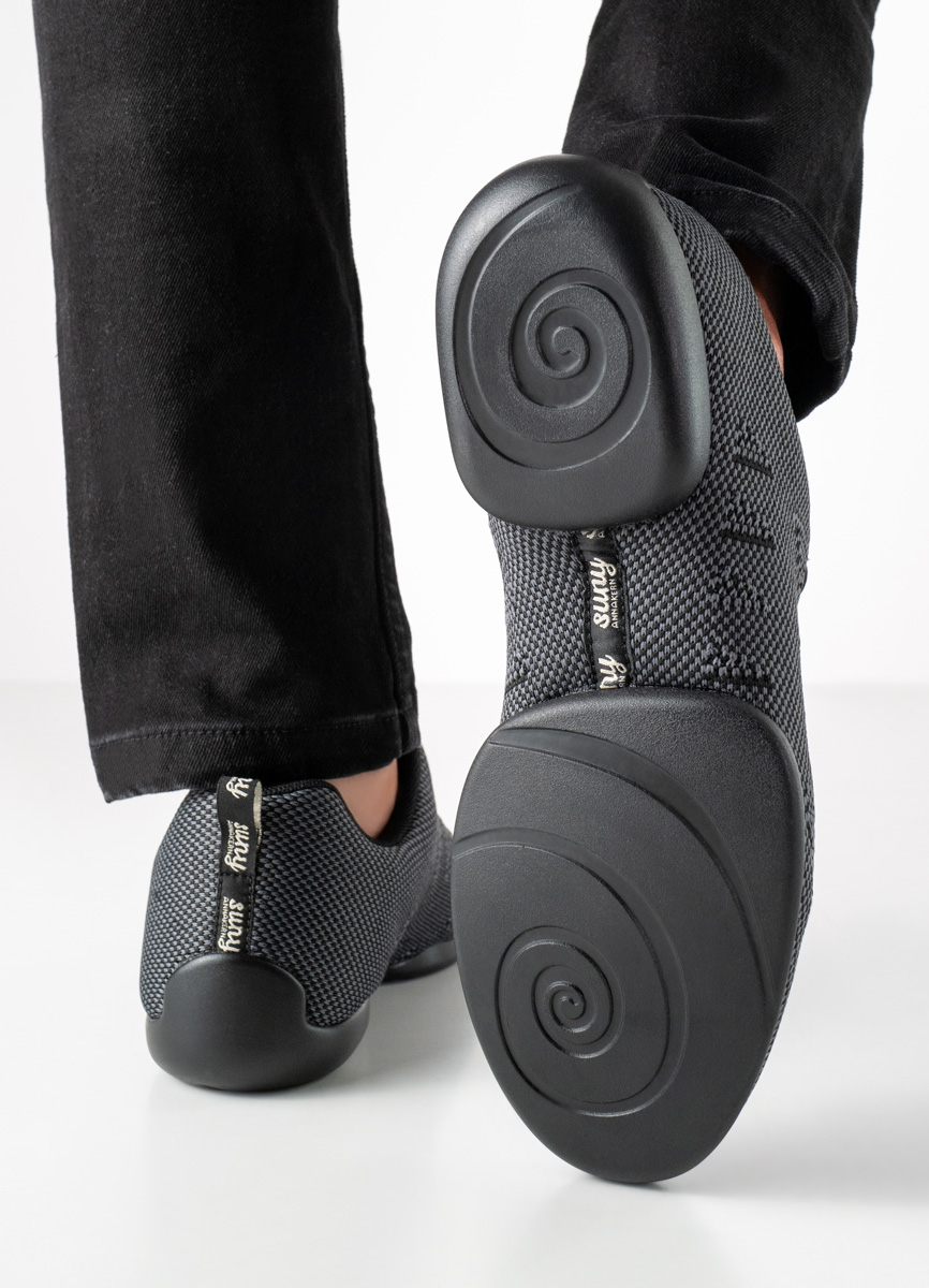 Geteilte Sohle des 4050 Sneaker aus grau schwarzen Knitting mit geteilter Sohle