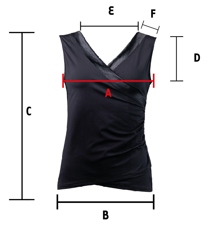 Medidas del top de baile Sira