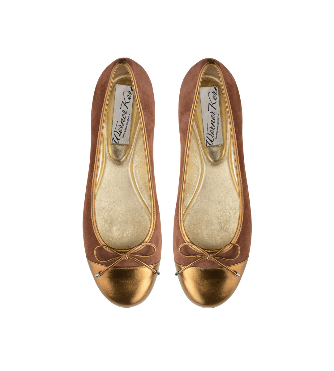 Bezaubernde Ballerinas in braun kupfer Ziegenvelour Nappaleder