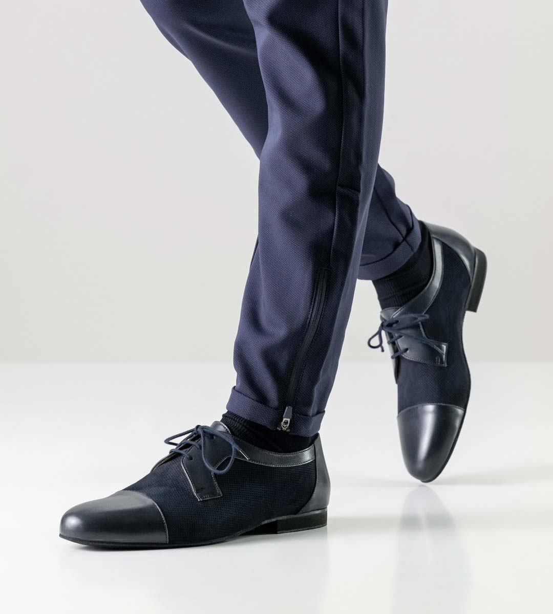 Treviso blauer Herrentanzschuh von Werner Kern mit 1,5 cm hohem Micro Absatz