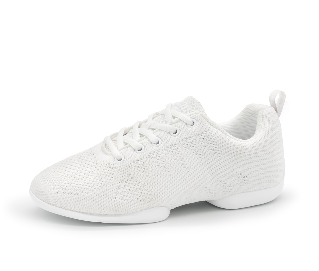 Weißer Suny Tanzsneaker 4060 mit geteilter Sohle.