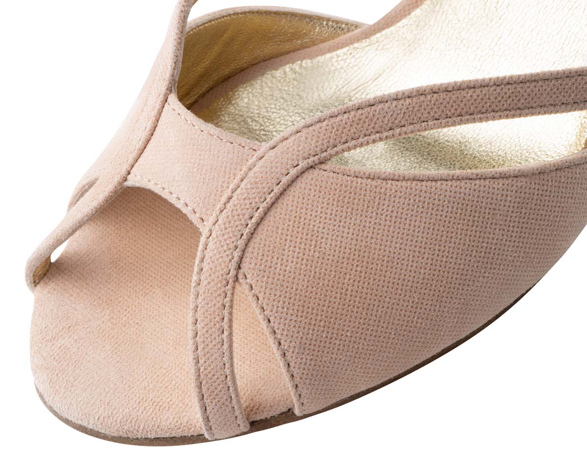 Ornella Ansicht im Detail vom Nueva Epoca Brautschuh in beige