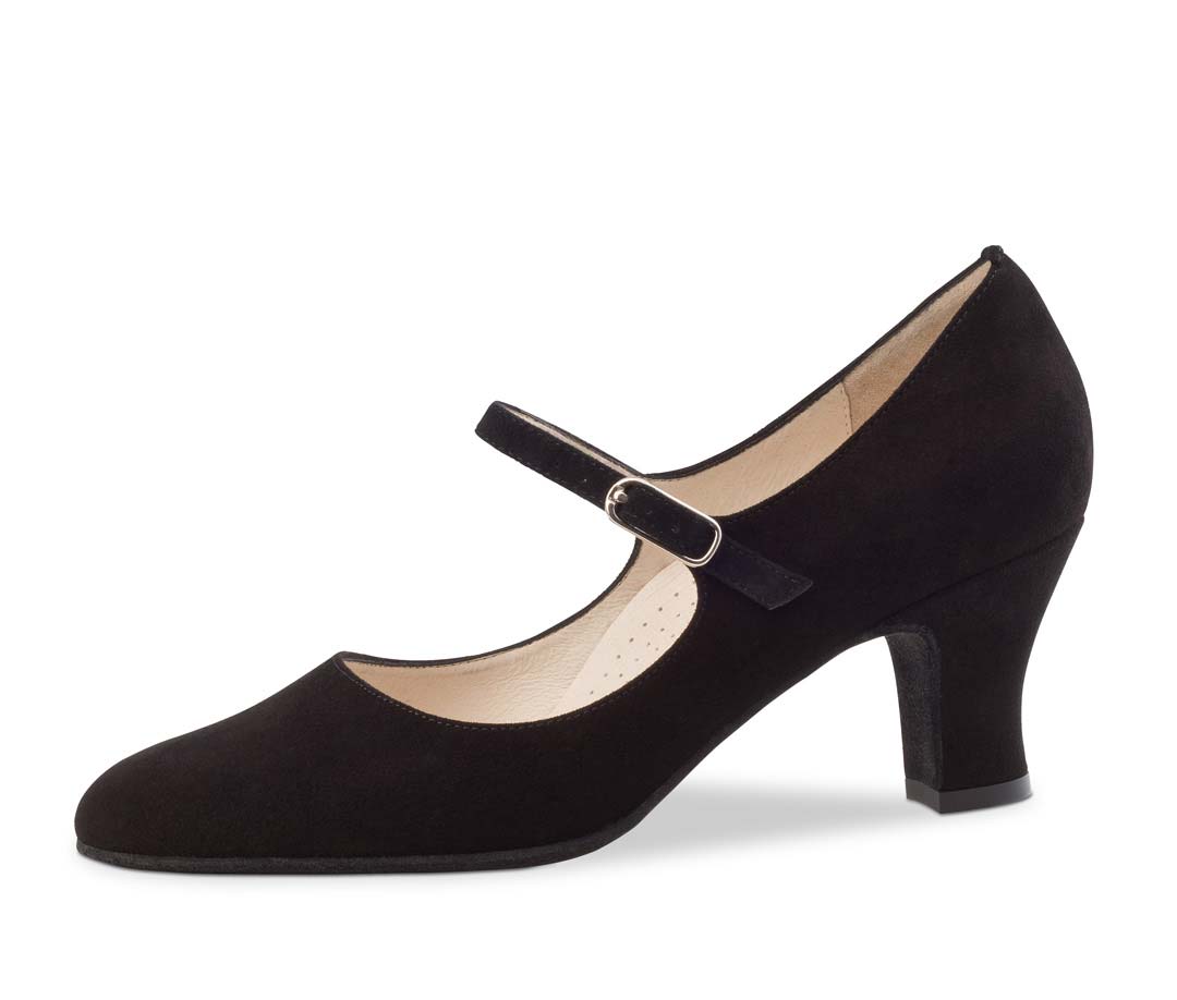 Ashley schwarzer Werner Kern Damentanzschuh mit Spange