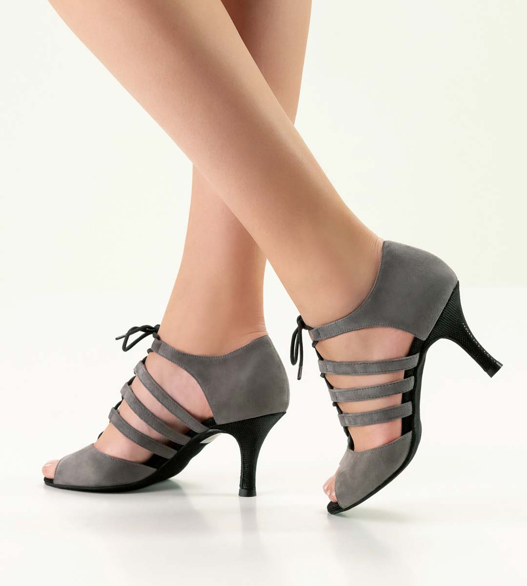 Lydia Nueva Epoca Damen Tangotanzschuh in grau Samtziege