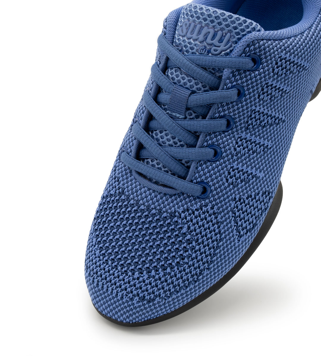 Damen Tanzsneaker von Suny by Anna Kern, Artikel 185, in Hellblau, feines Knitting Material, geteilte Sohle, Tanzschuhe für alle Böden.