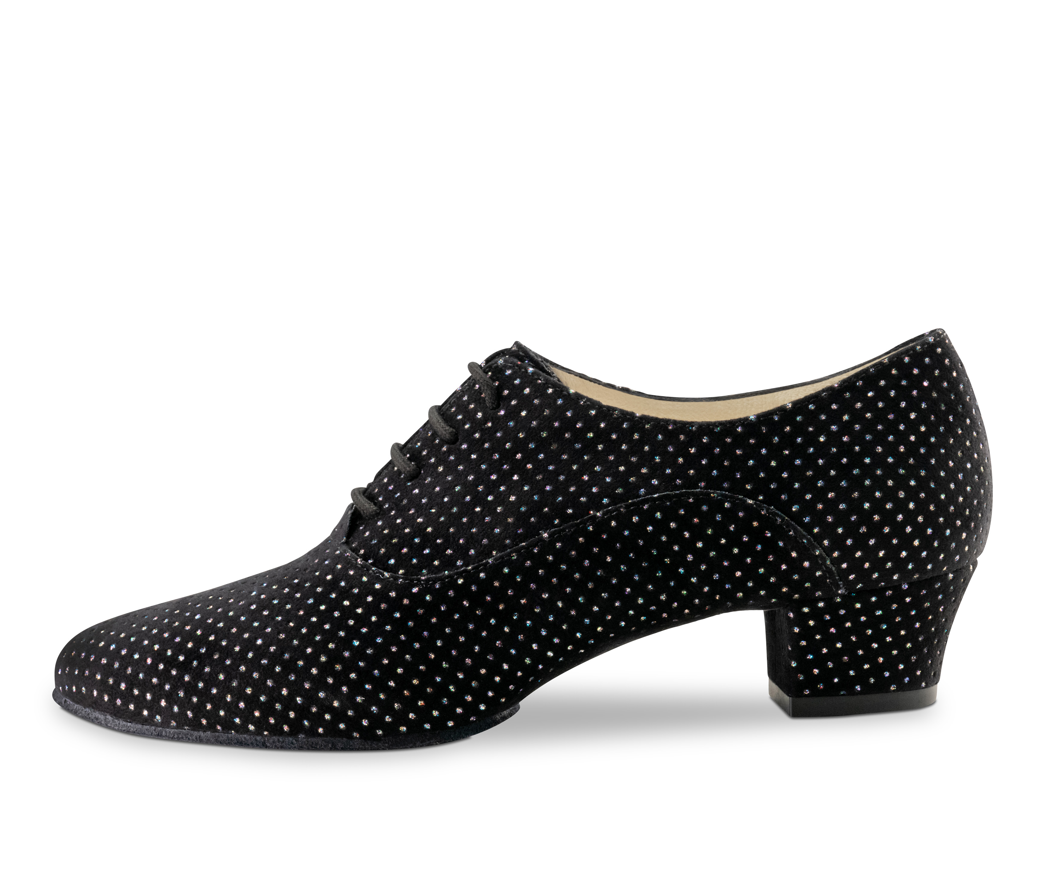 Runa Damen Tanzschuh Runa - Werner Kern in Multicolor Brokat, sicherer Halt und hohe Flexibilität mit geteilter Sohle und 4xFach Schnürung für Komfort und optimalen Halt, fantastisch bequeme Absatzhöhe von 3,5 cm