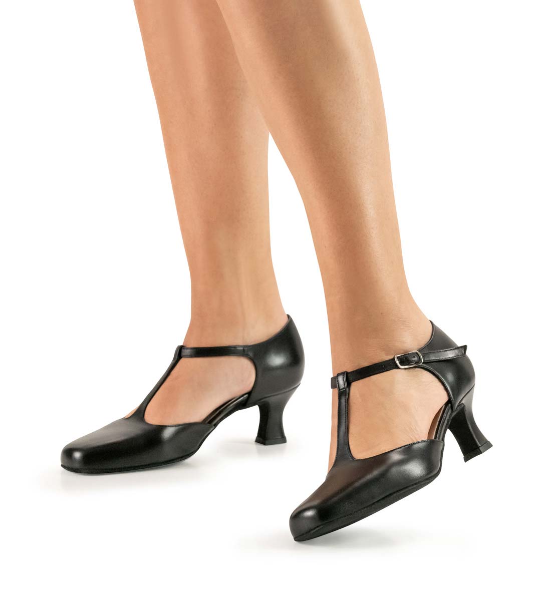 Celine 5,5 cm hoher Werner Kern Damentanzschuh geschlossen in schwarzem Leder