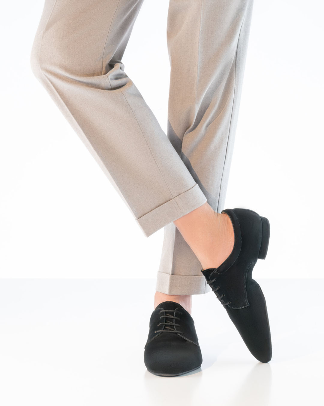 Vicenza Herren Tanzschuh mit geteilter Sohle aus schwarzem Velourleder von Werner Kern