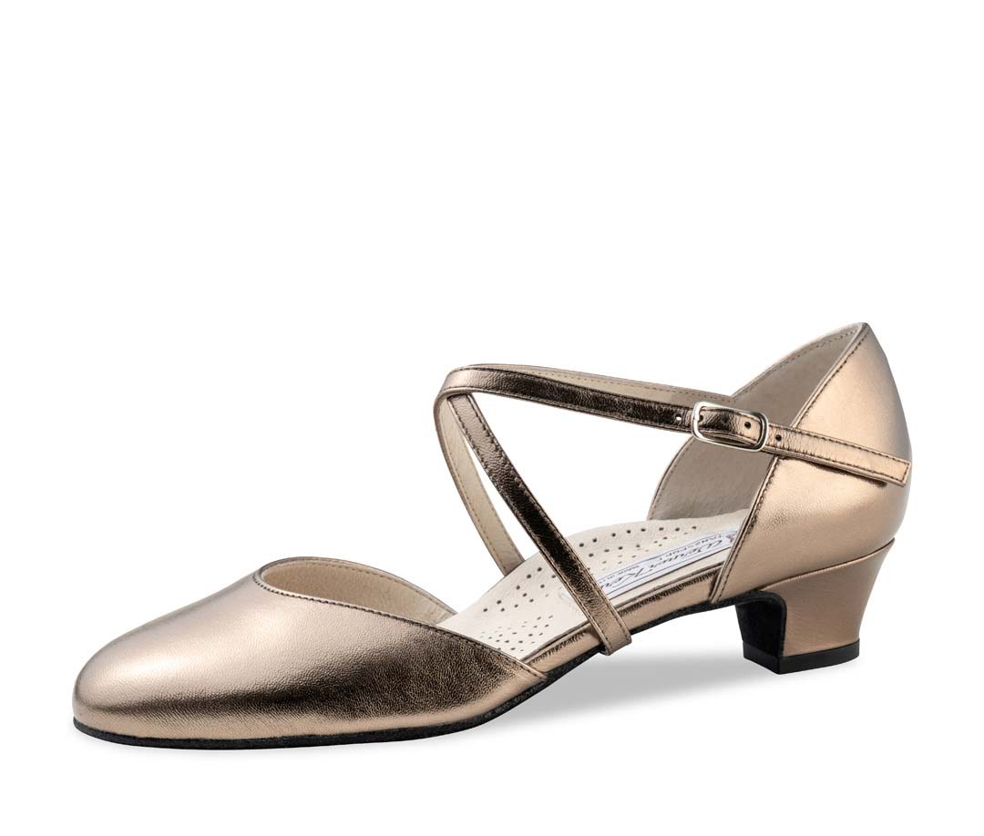 Felice halbgeschlossener Werner Kern Tanzschuh in glänzendem Antikleder