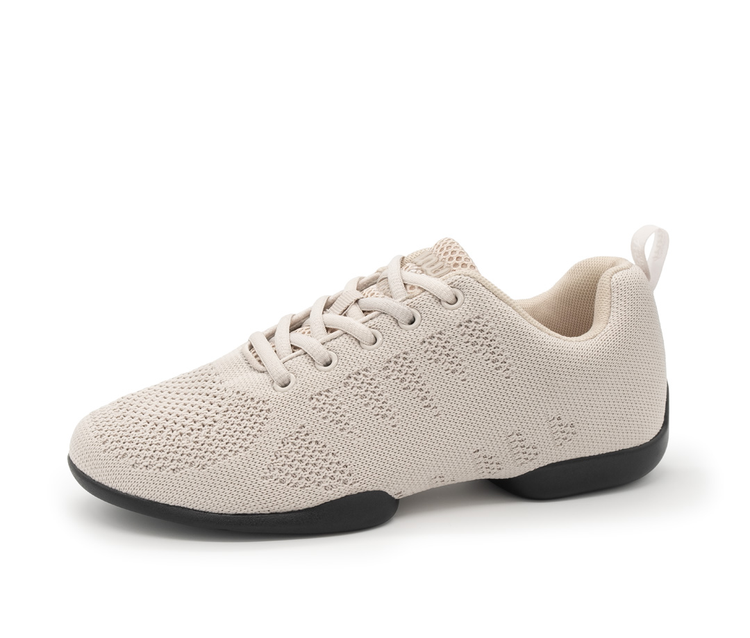 Sneaker 180 Damen Tanzsneaker 180 in Beige von Suny by Anna Kern, aus feinem Knitting Material mit geteilter Sohle, ideal zum Tanzen auf allen Böden.