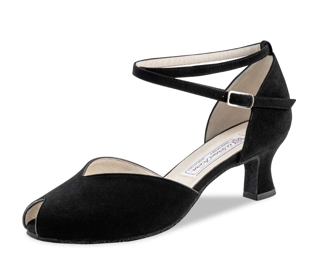 Asta schwarzer Werner Kern Damentanzschuh mit Pee-Toe