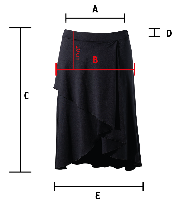 Medidas de la falda de baile Vana