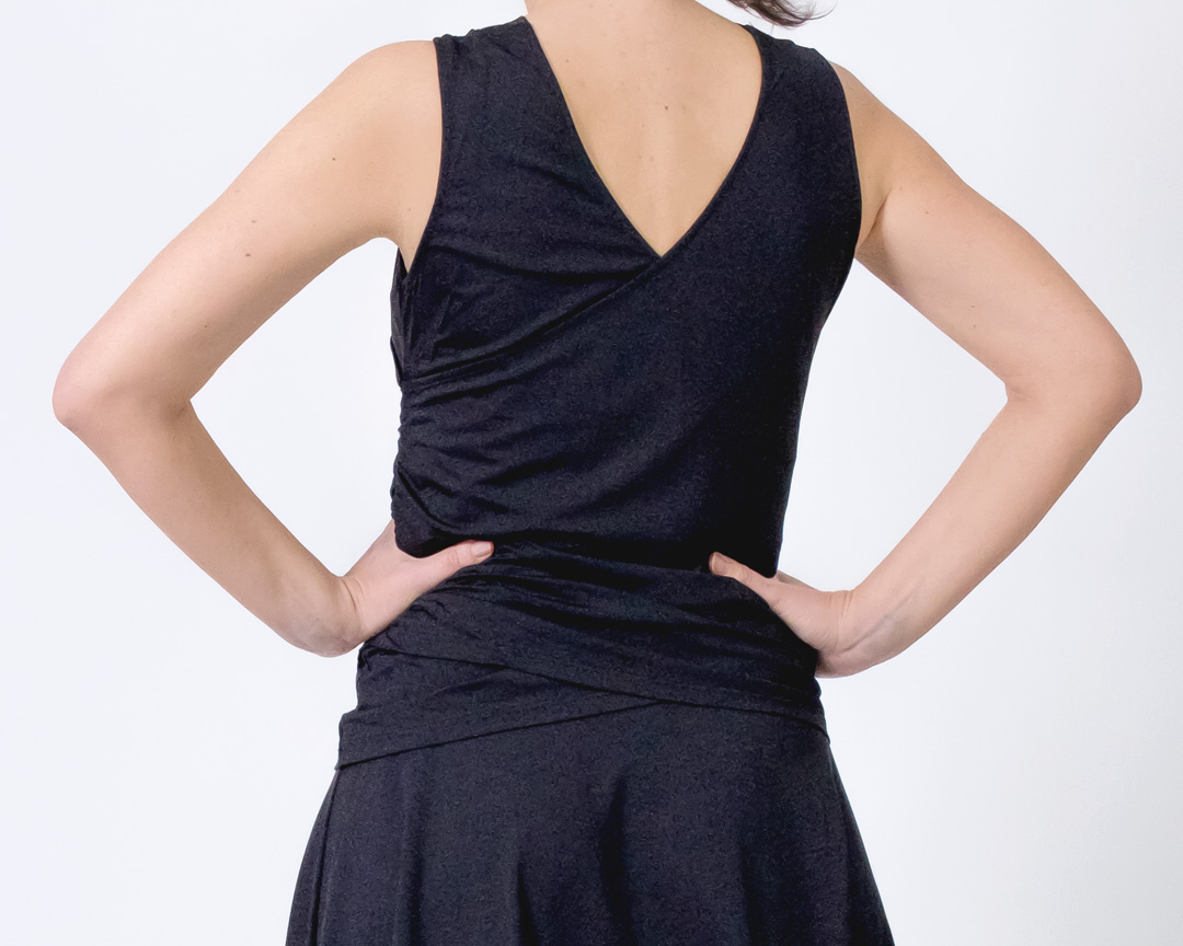 Rückenausschnitt von Tanztop Sira in schwarz