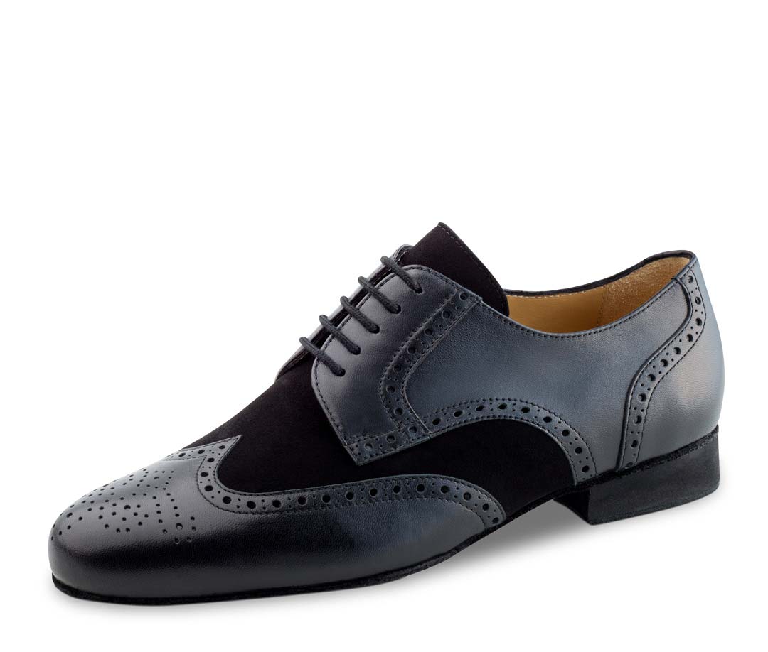 Remo schwarzer Herrentanzschuh in Velours für breite Füße