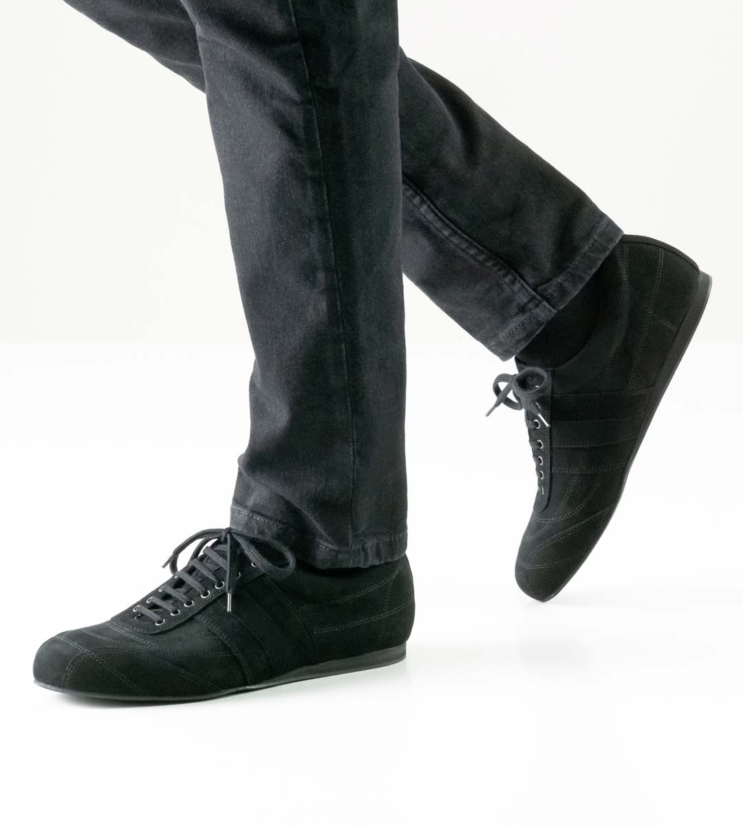 Cortino schwarzer Herrentanzschuh Sneaker von Werner Kern für lose Einlagen
