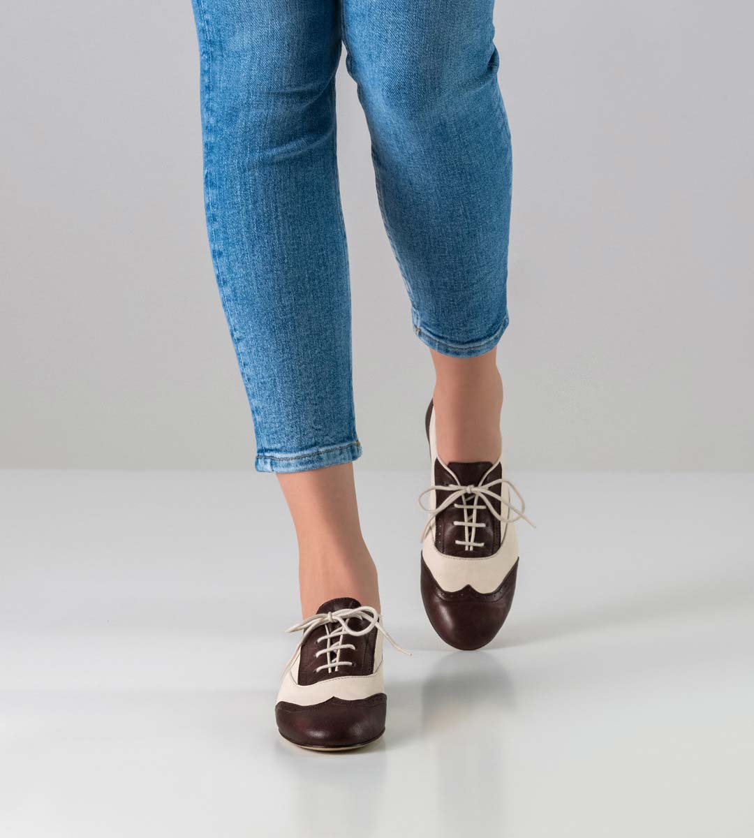 bordo-weißer Swing Damentanzschuh mit 1,5 cm hohem Absatz mit Ledersohle