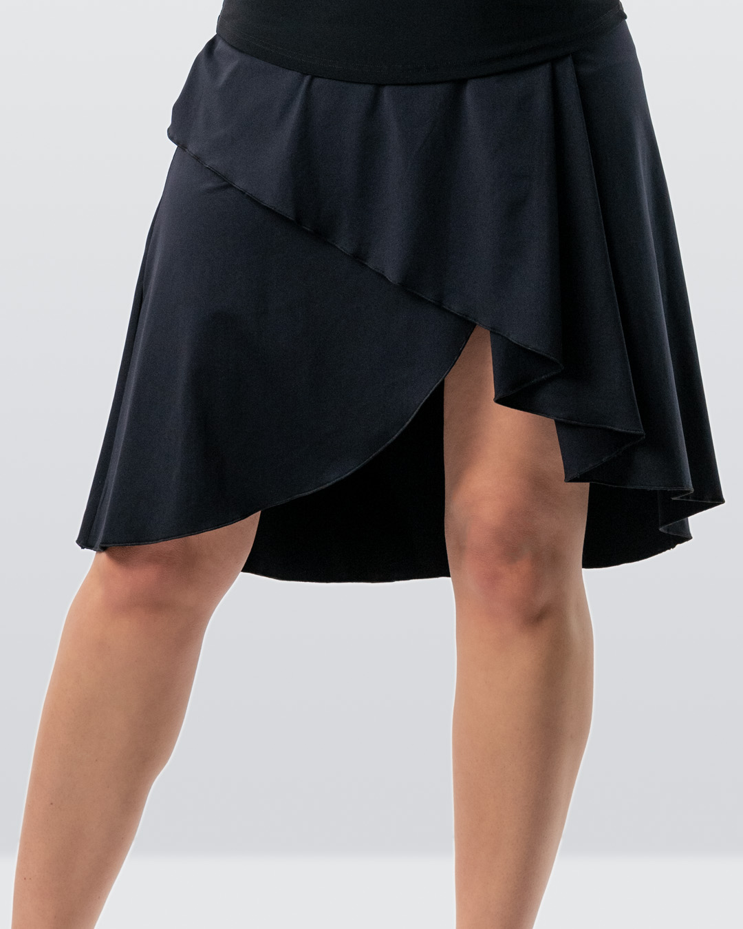 Tanzrock Vana Tanzwickelrock Vana in Schwarz für Damen – Tulpenform und Wickeloptik für Salsa, Tango und mehr.