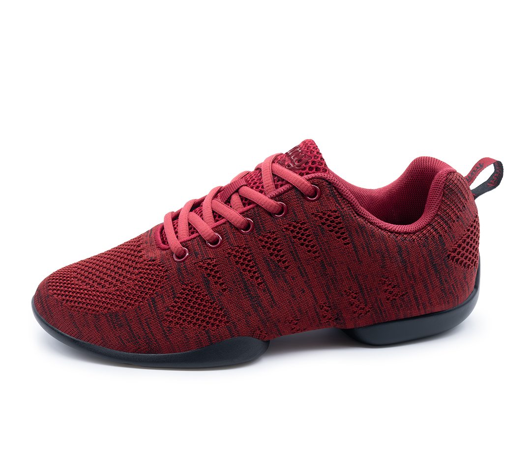 Sneaker 135 Roter, leichter Damentanz Sneaker mit fünf-fach Schnürung von Suny