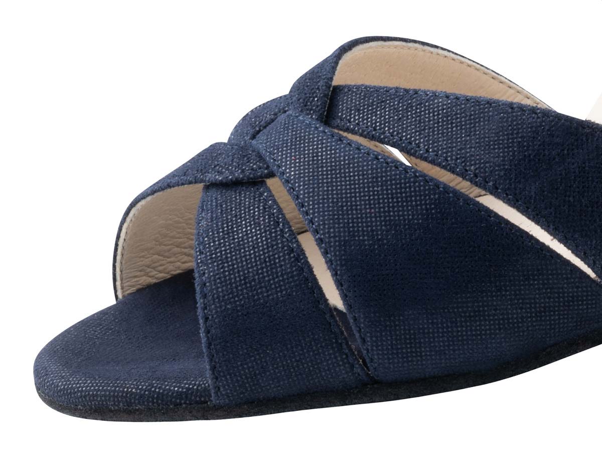 Ebony Detailansicht des vorderen Bereiches vom Werner Kern Damentanzschuh in blau