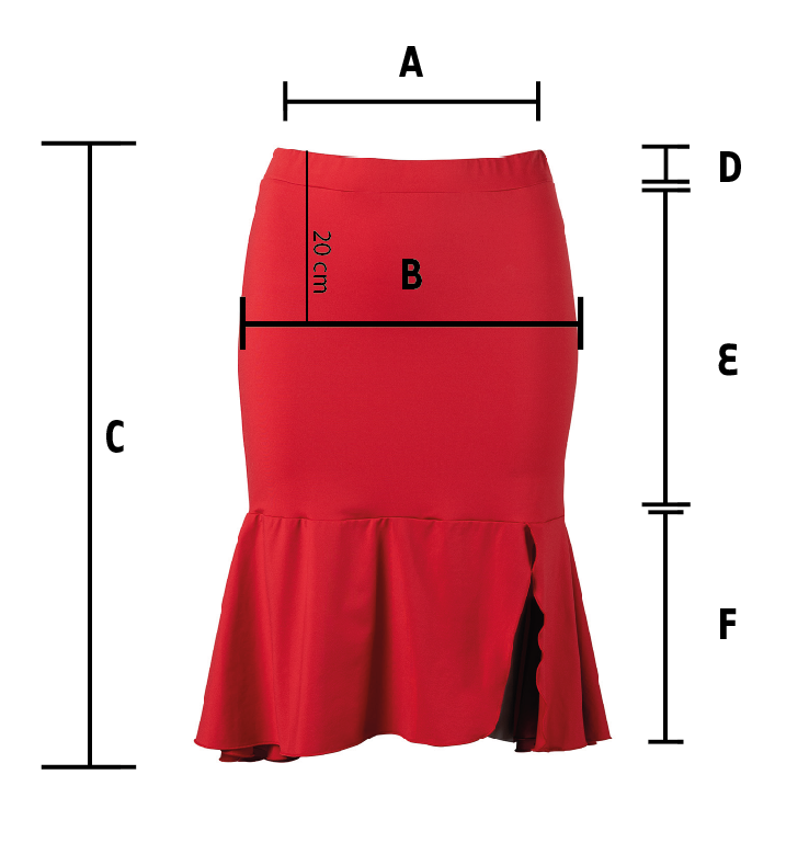 Maße von Tanzkleid Viva in rot