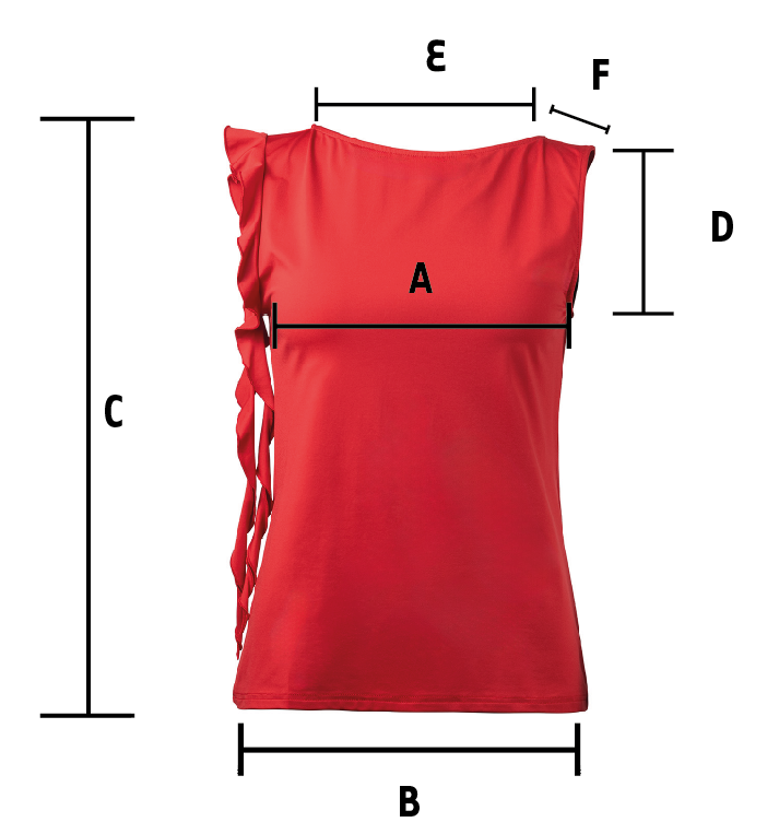 Maße von Tanzoberteil Lior