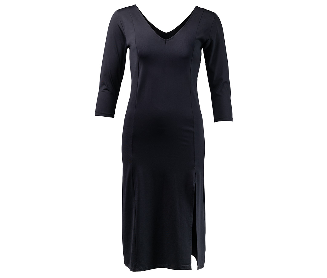 Tanzkleid Taya Langärmeliges, schmales, knielanges Tanzkleid aus elastischem Material und Beinschlitz von Werner Kern