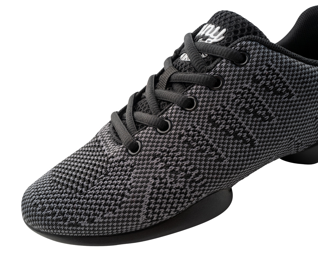 Sneaker 150 grau schwarz mit geteilter Sohle Schwarz grauer Sneaker mit geteilter Sohle für Damen