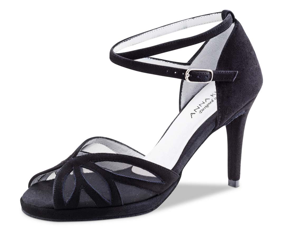 930 schwarzer Damentanzschuh von Anna Kern mit Fesselspange