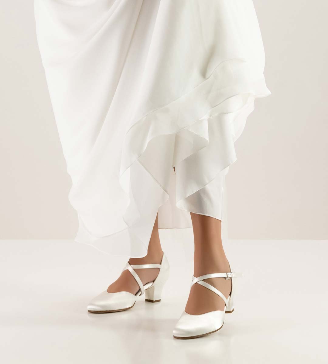 Felice Werner Kern Brautschuh in Satin mit Ledersohle