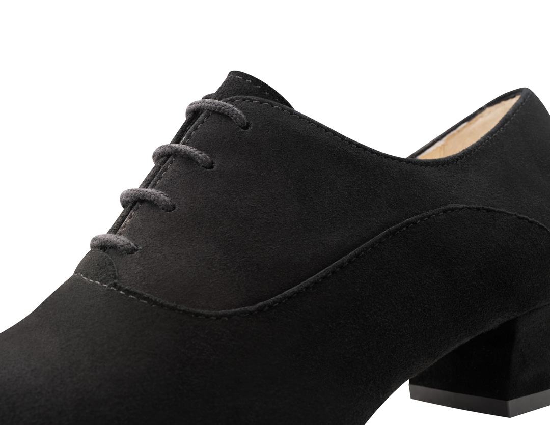 Tanzschuh Runa - Werner Kern in schwarzem Samtziegenleder, sicherer Halt und hohe Flexibilität mit geteilter Sohle und 4xFach Schnürung für Komfort und optimalen Halt, fantastisch bequeme Absatzhöhe von 3,5 cm
