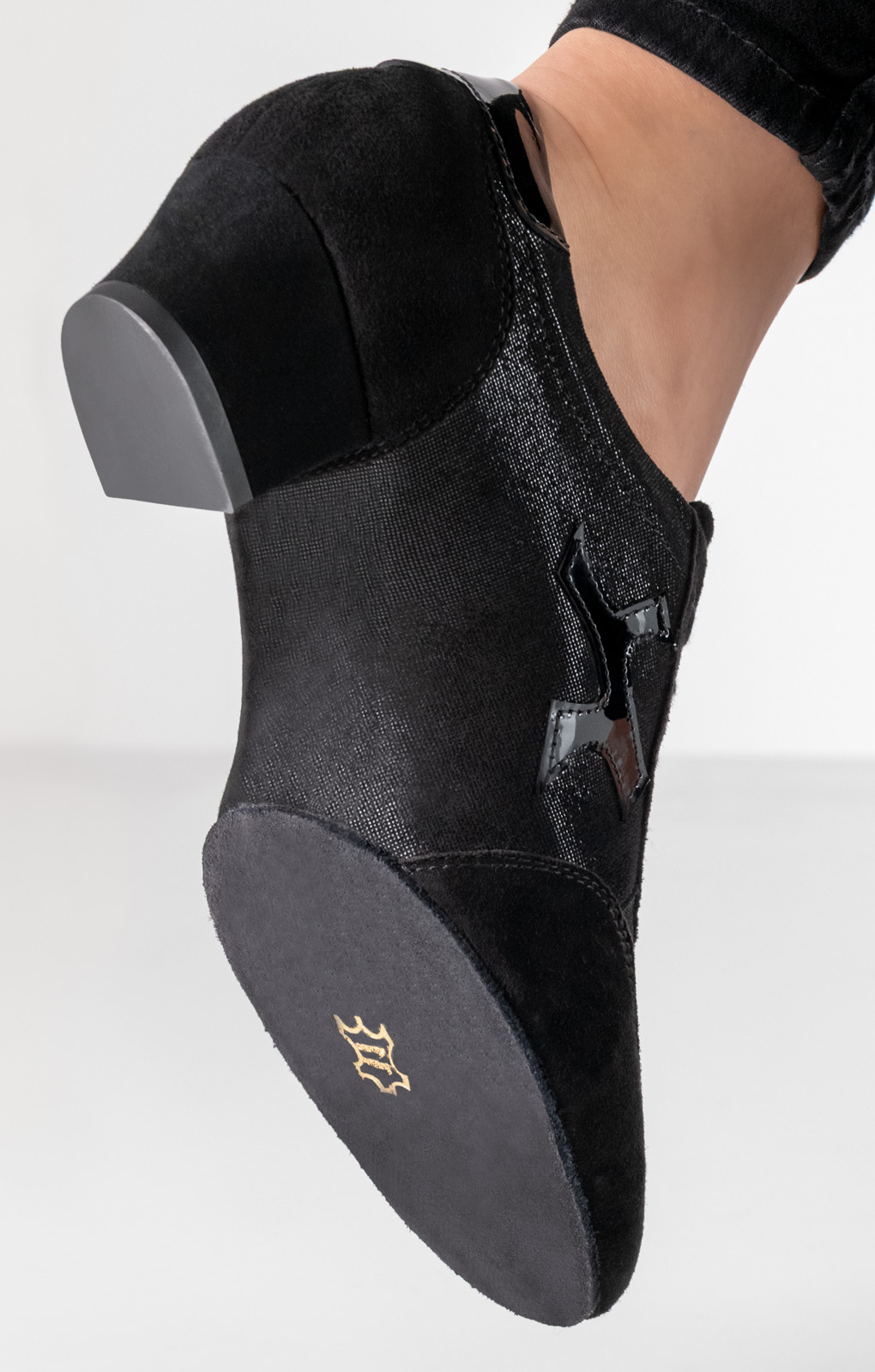 Geteilte Sohle von Trainingstanzsneaker Bruni mit Blockabsatz in 3,5 cm