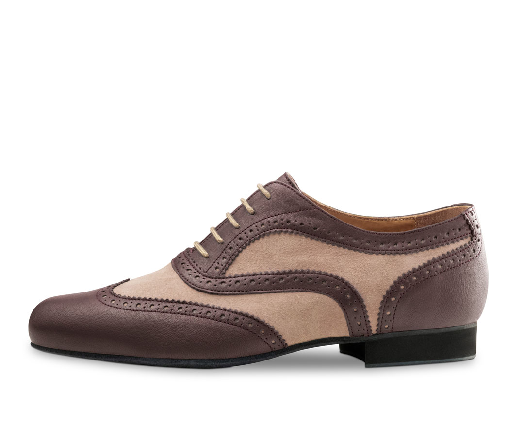 Herrentanzschuh aus braunem und beigem Leder von Werner Kern