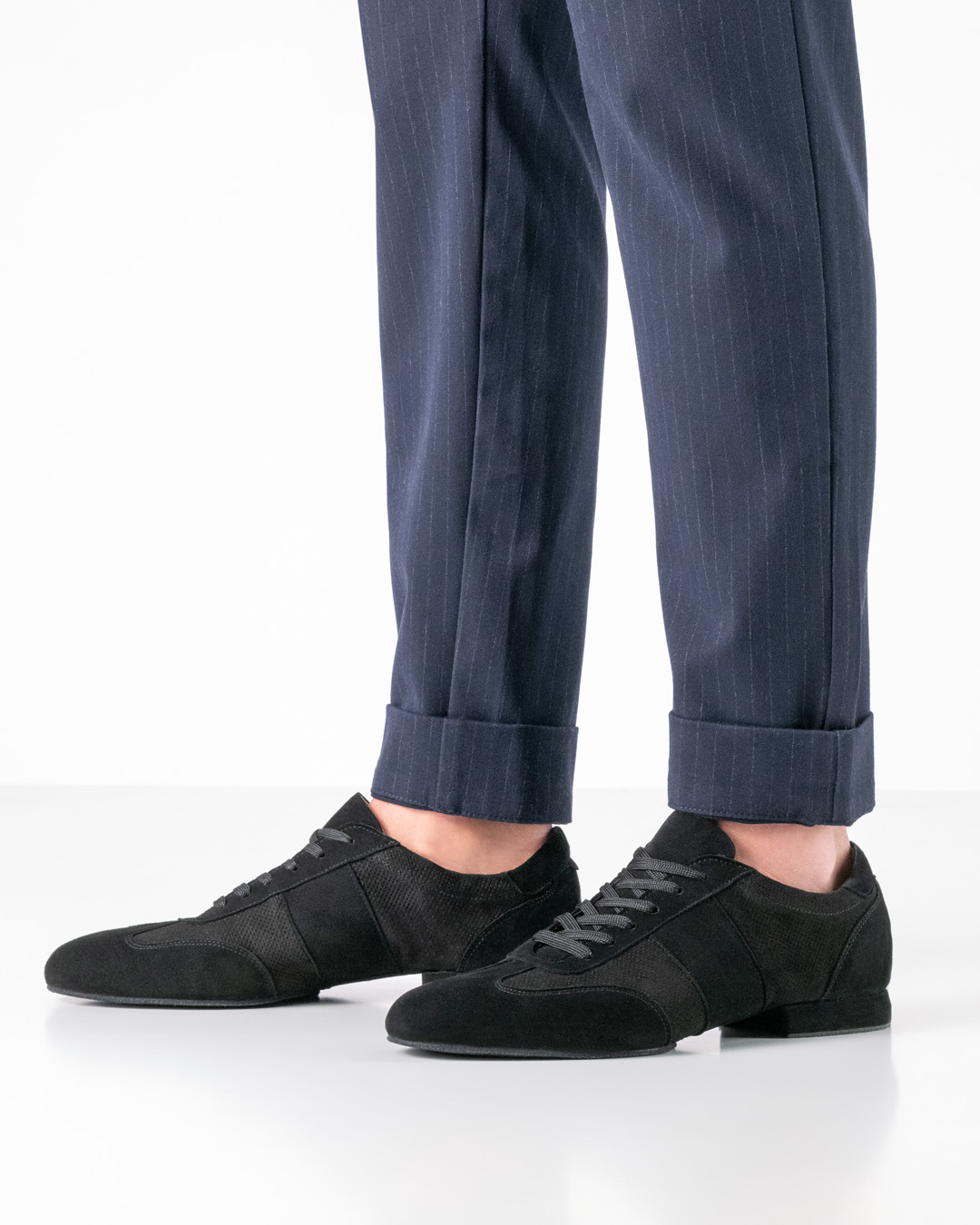 Ragusa - COMING SOON Herrentanzschuh aus schwarzem Velourleder mit geteilter Sohle für perfekte Beweglichkeit