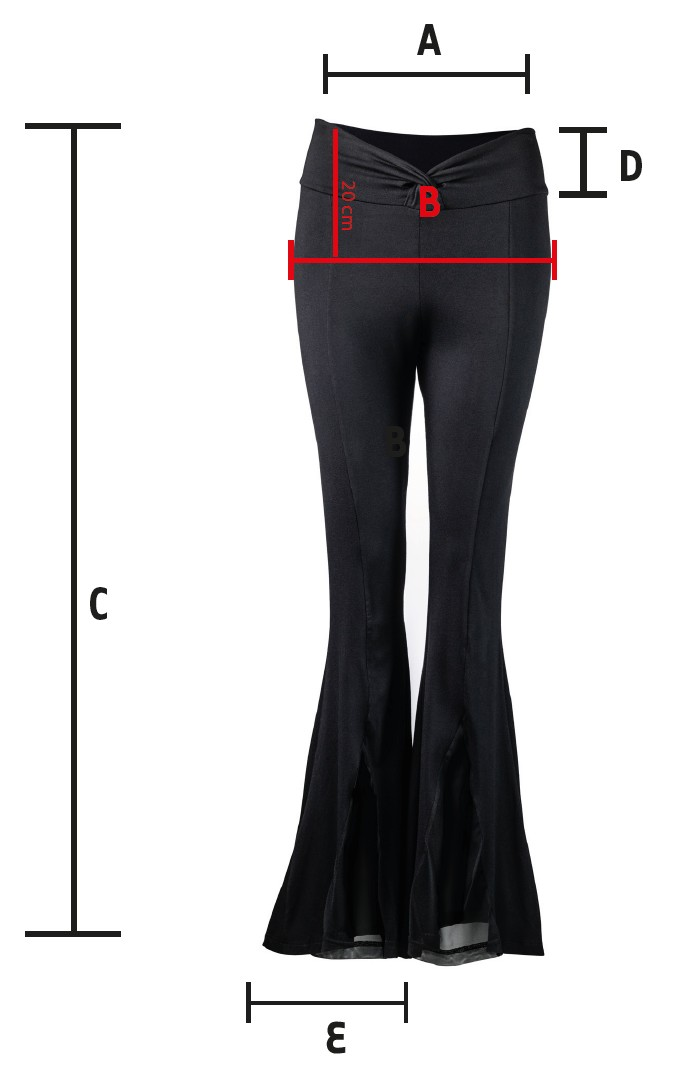 Maße von Tanzhose Nisha in schwarz