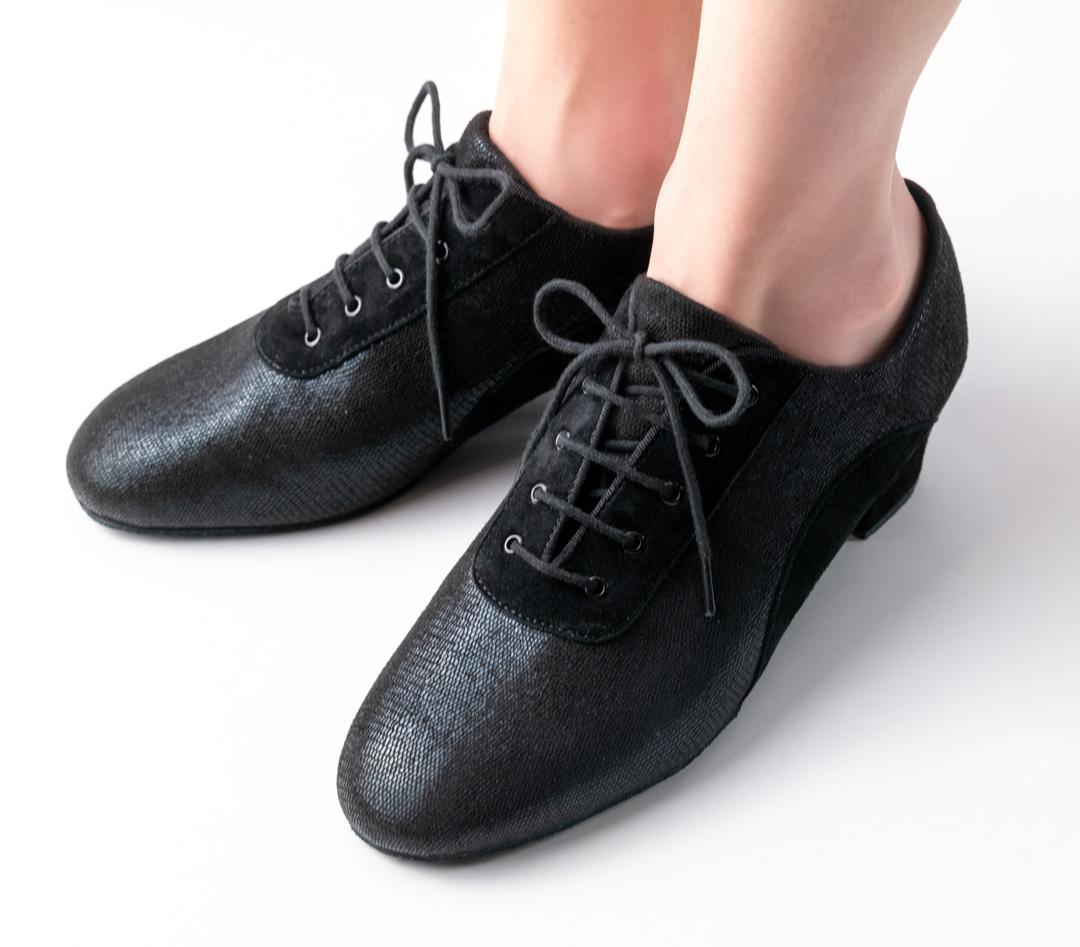 Schwarz glitzernder Trainingstanzschuh mit kleinem Absatz