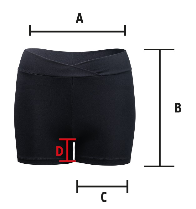 Maße von Hot Pant Zaya in schwarz