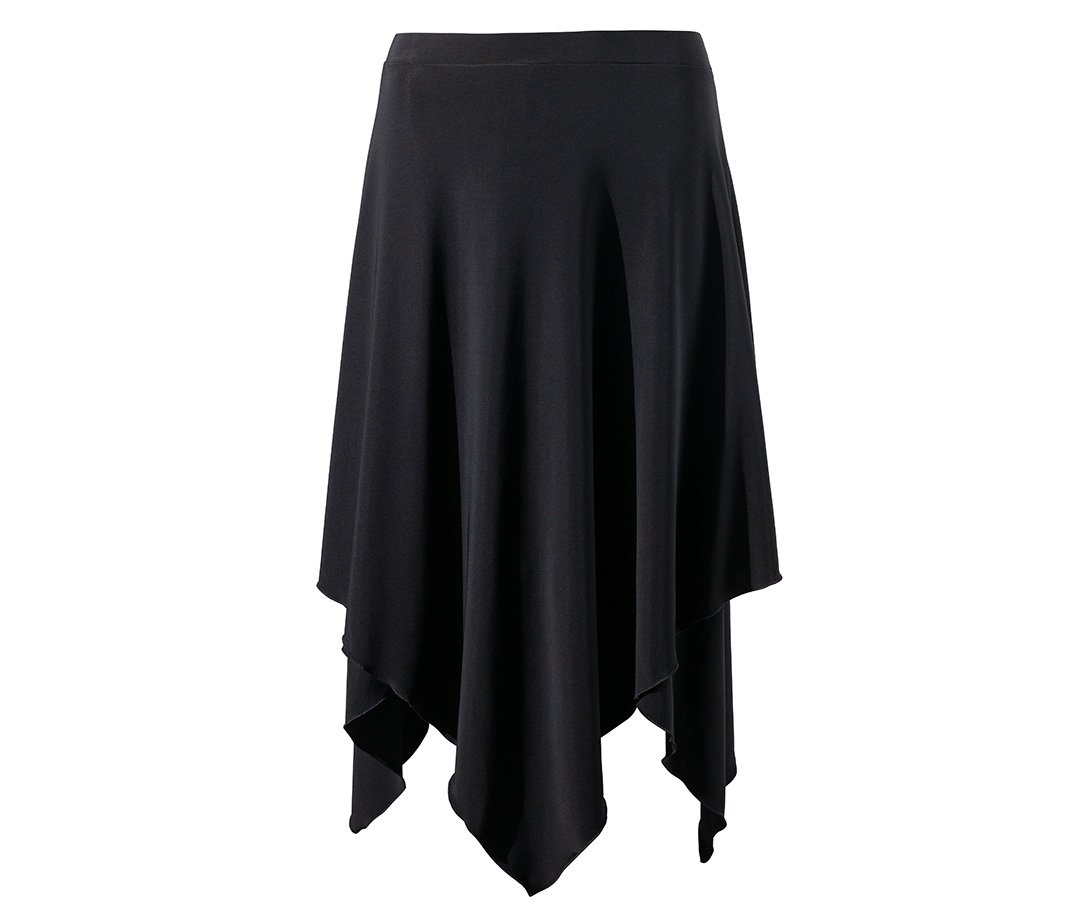 Tanzrock Orla Lagenrock Orla in Midilänge in Schwarz mit Zipfelsaum zum Tanzen von Werner Kern