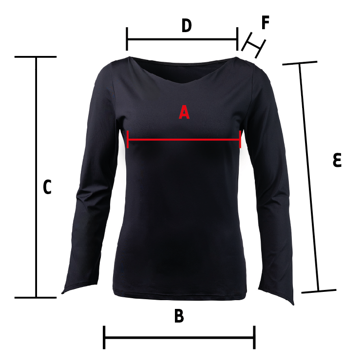 Maße von Tanzoberteil Suki in schwarz