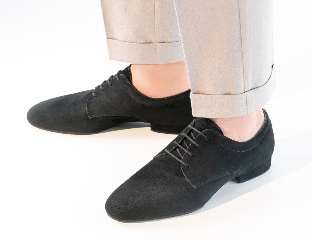 Vicenza Herren Tanzschuh mit geteilter Sohle aus schwarzem Velourleder von Werner Kern