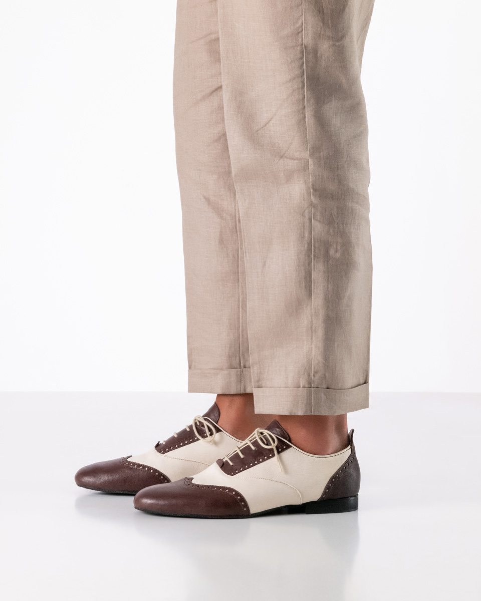 Werner Kern Carrara - Herren Tanzschuhe in Beige/Bordo, nachhaltig gegerbtes Ziegenleder für fantastisch weichen Tragekomfort, äußerst flexibel und bequem mit 4xFach Schnürung für sicheren Halt, fantastisch bequeme Absatzhöhe von 1,5 cm