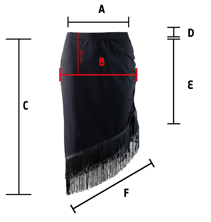 Medidas de la falda de baile Oya